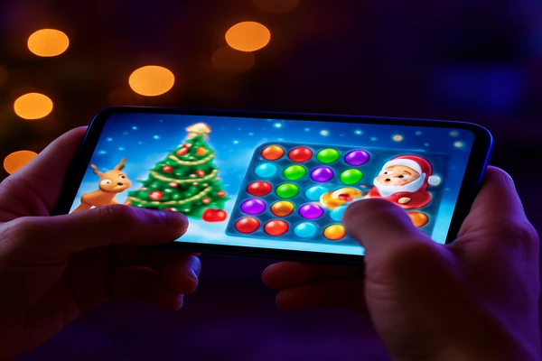 একজন ব্যবহারকারী স্মার্টফোনে সহজে অনলাইন গেম খেলে আনন্দ উপভোগ করছেন